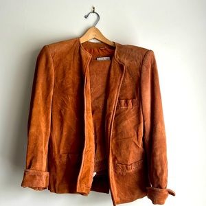 Brown pig skin suede Pant and Jacket set.